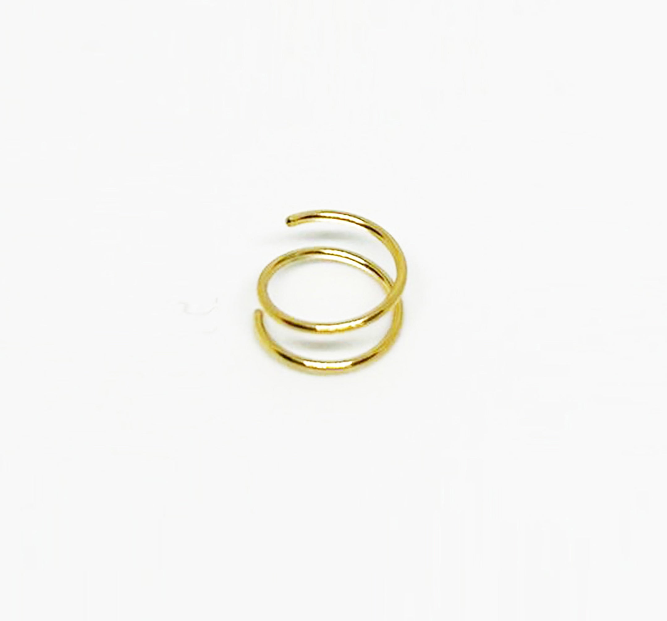 Gold Spiral Double Nose Ring Hoop and Nose Piercing