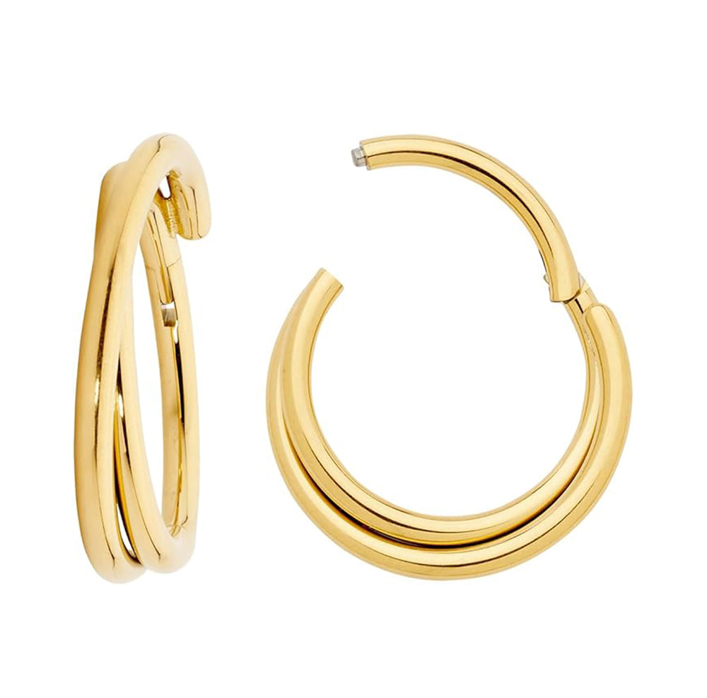 Crystal Hinged Segment 4 Piece Ear Piercing Set