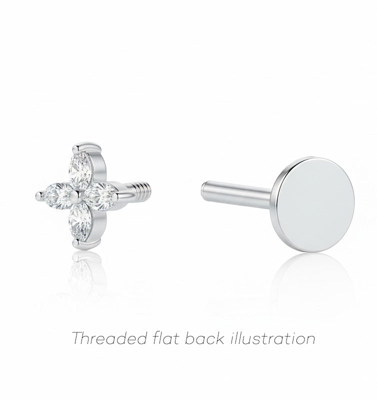Titanium Flower Tragus Piercing