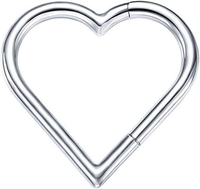 Heart Clicker Rook Piercing and Hoop