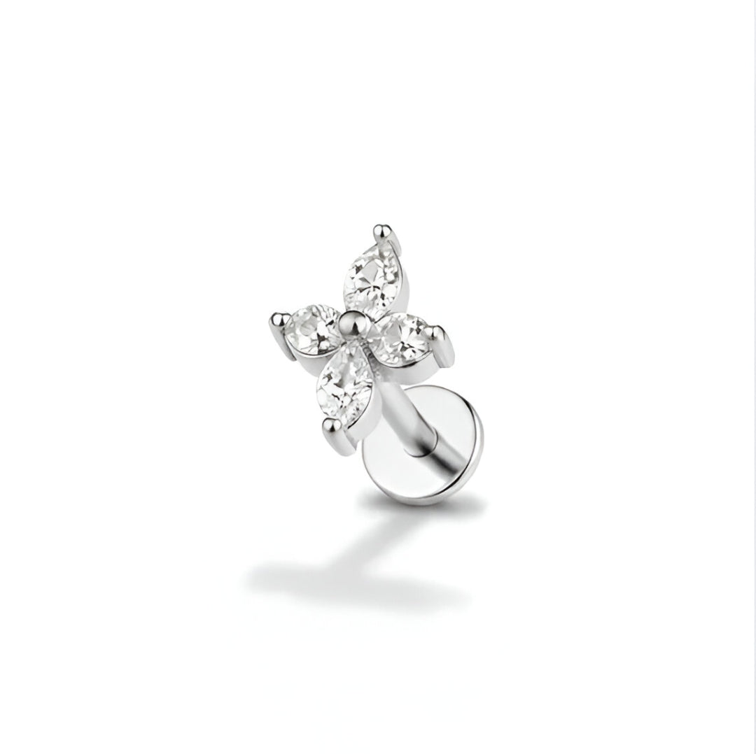 Marquise Crystal Titanium Ear Piercing Set – 3 Piece Curated Stack