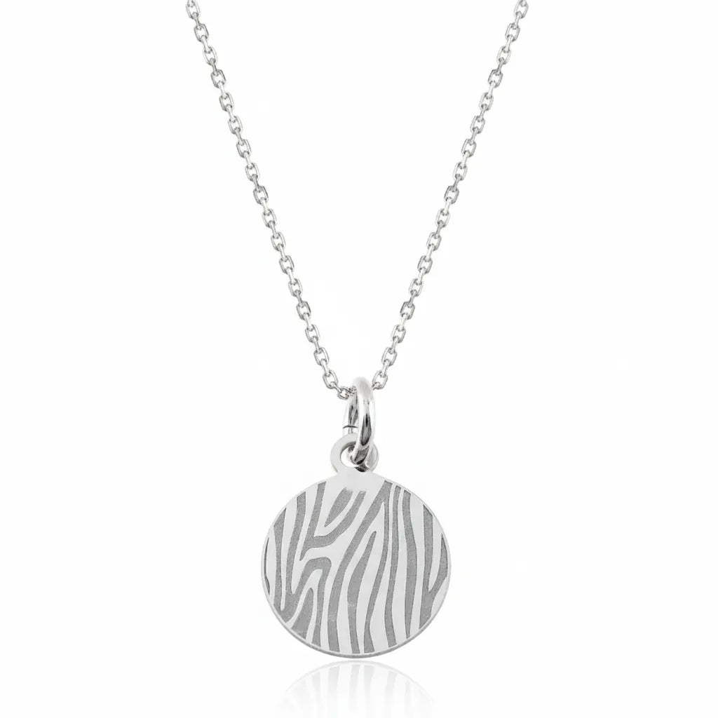 Sterling Silver Zebra Stripe Necklace