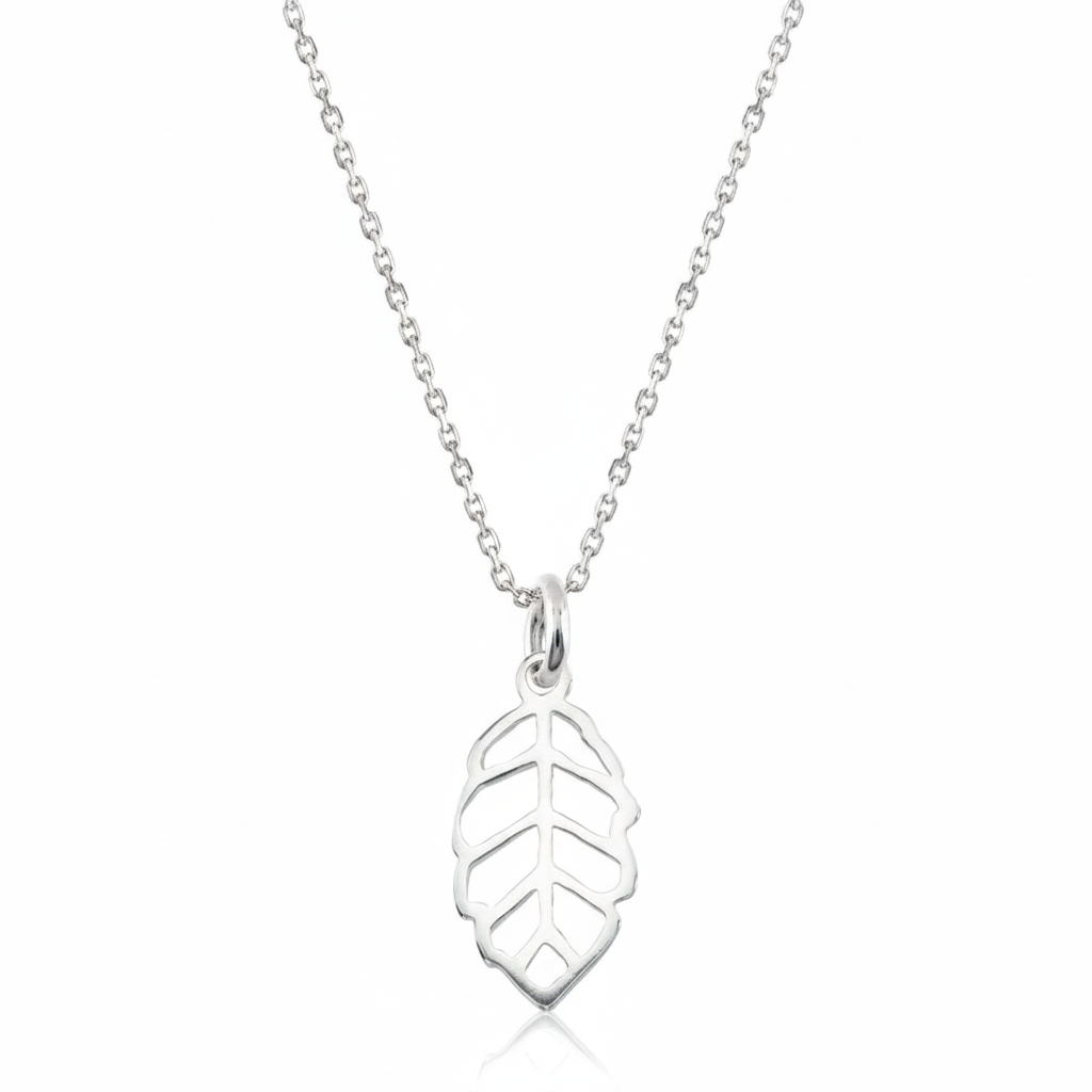 Sterling Silver Silver Maple Leaf Pendant Necklace