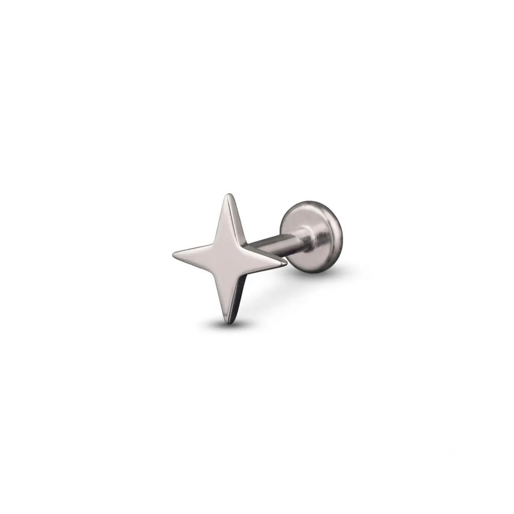 North Star Labret Piercing | 316L Surgical Steel Flat Back Stud