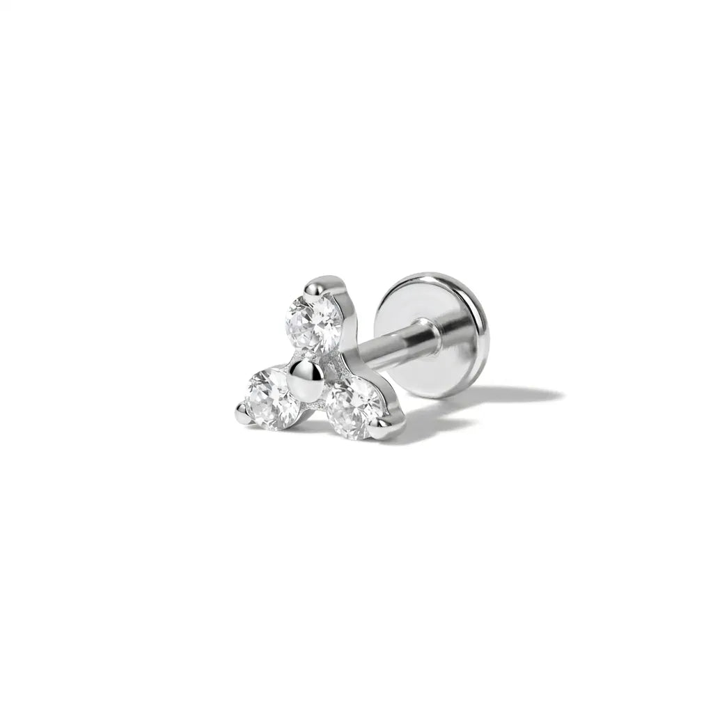 Titanium Trinity Sparkle Flat Back Stud