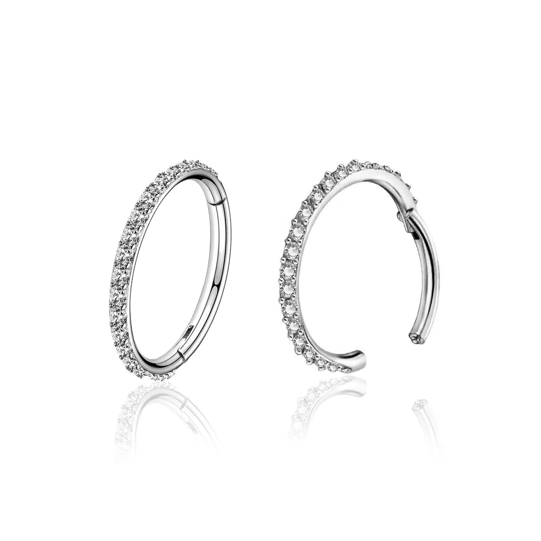 Crystal Hinged Segment Rook Piercing