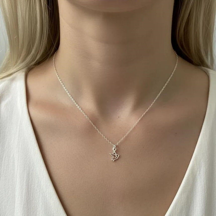 Sterling Silver Bird Pendant Necklace