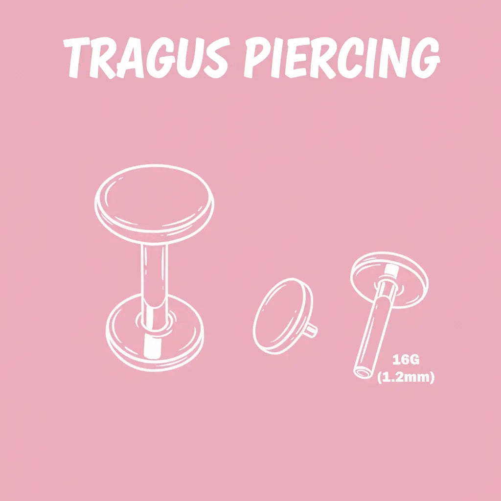 Love Heart Titanium Flat Back Labret Stud