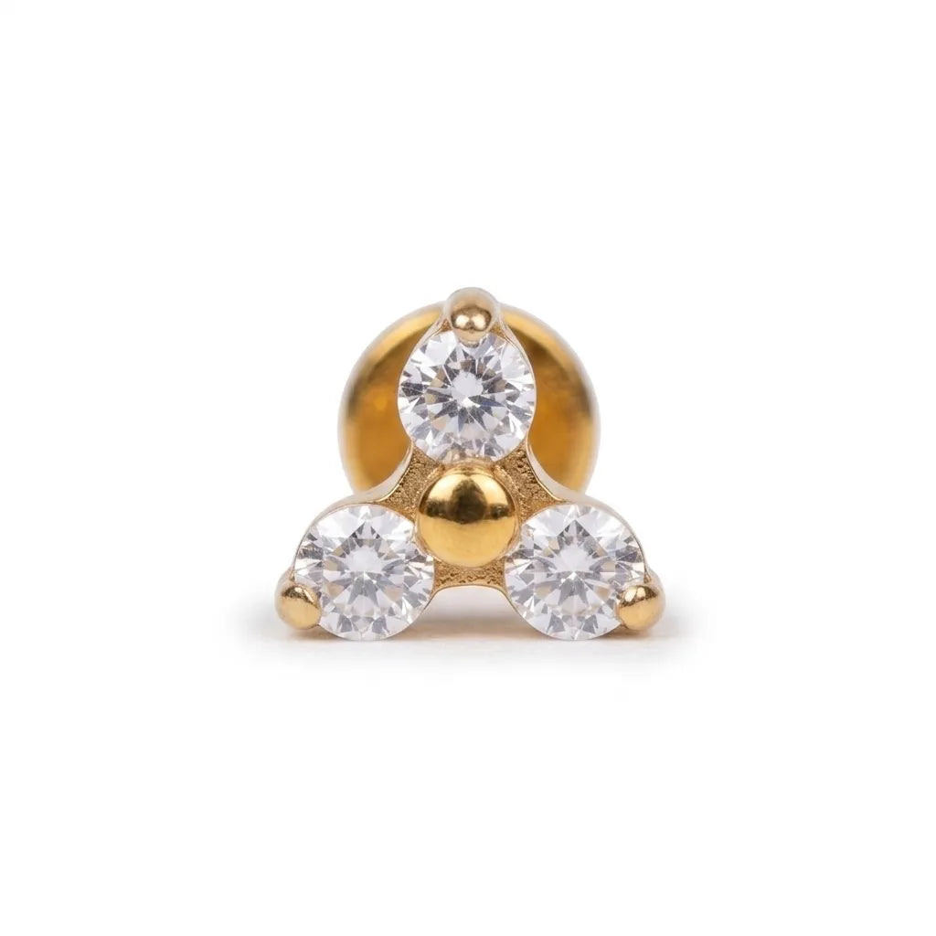 Titanium Trinity Sparkle Flat Back Stud