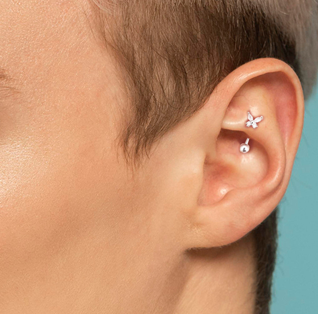 Butterfly Rook Piercing Cartilage Hoop Earring