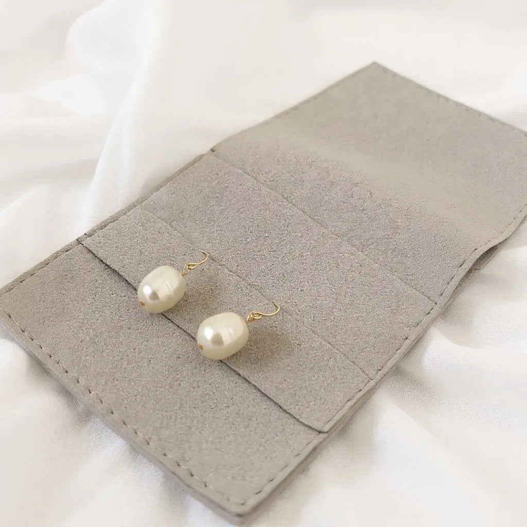 Clara Lux Gold Filled Hook Large Pearl Earrings