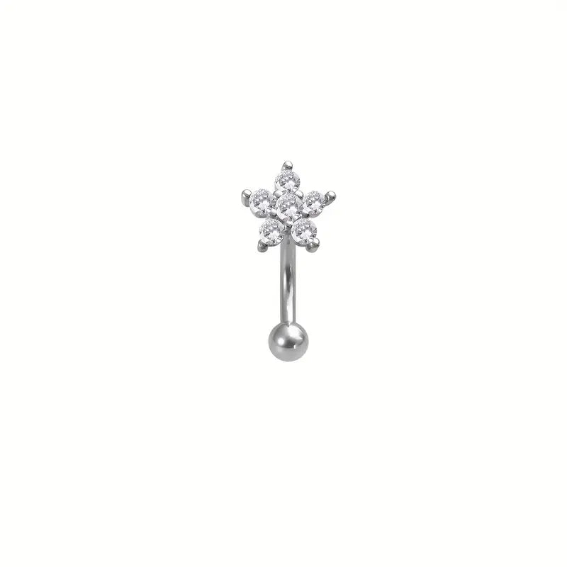 Flower Clicker Rook Piercing and Hoop