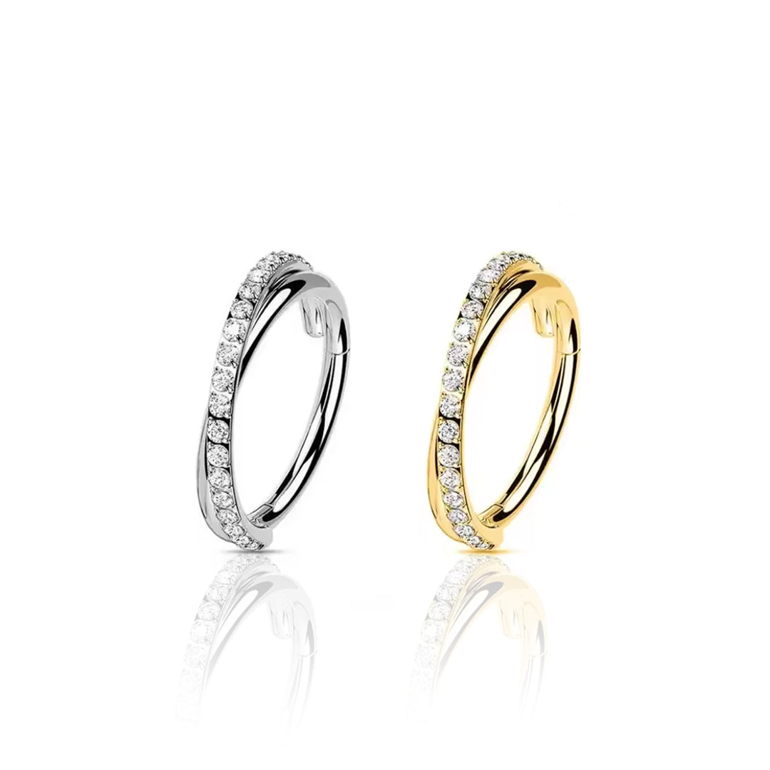 Crystal Double Row Helix Piercing