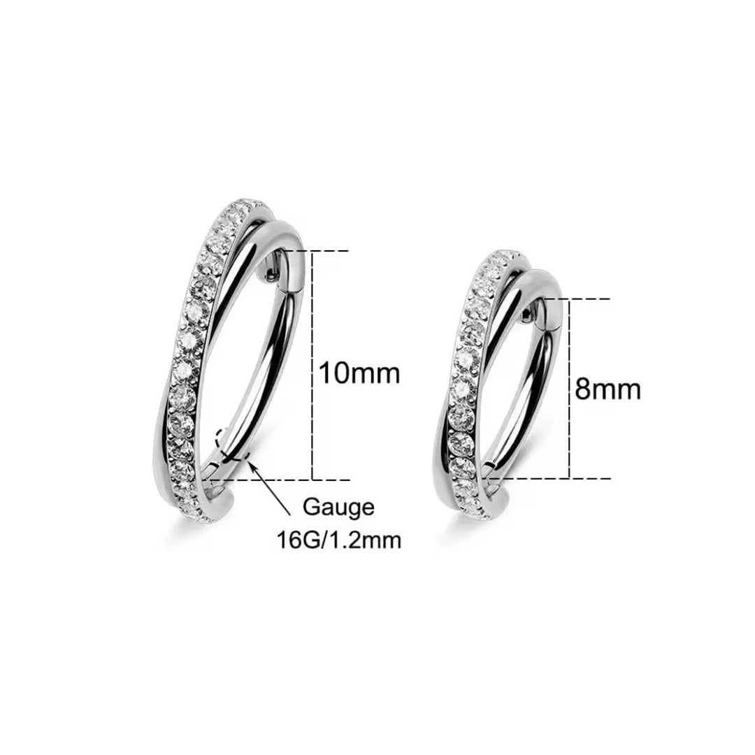 Crystal Twist Helix Piercing