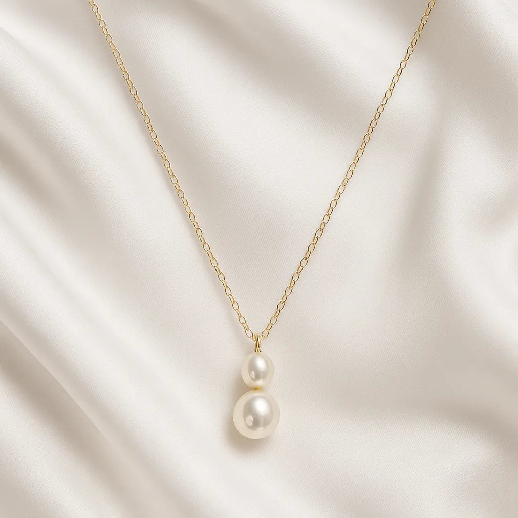 Beth Baroque Hook Earrings & Pearl Necklace Set