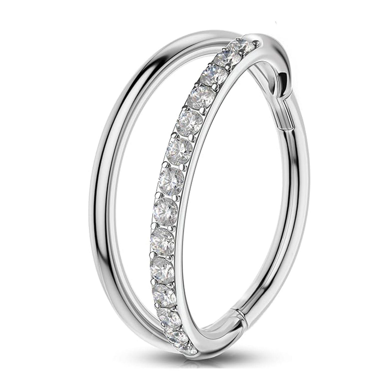 Double Hinged Segment Rook Piercing Cartilage Hoop