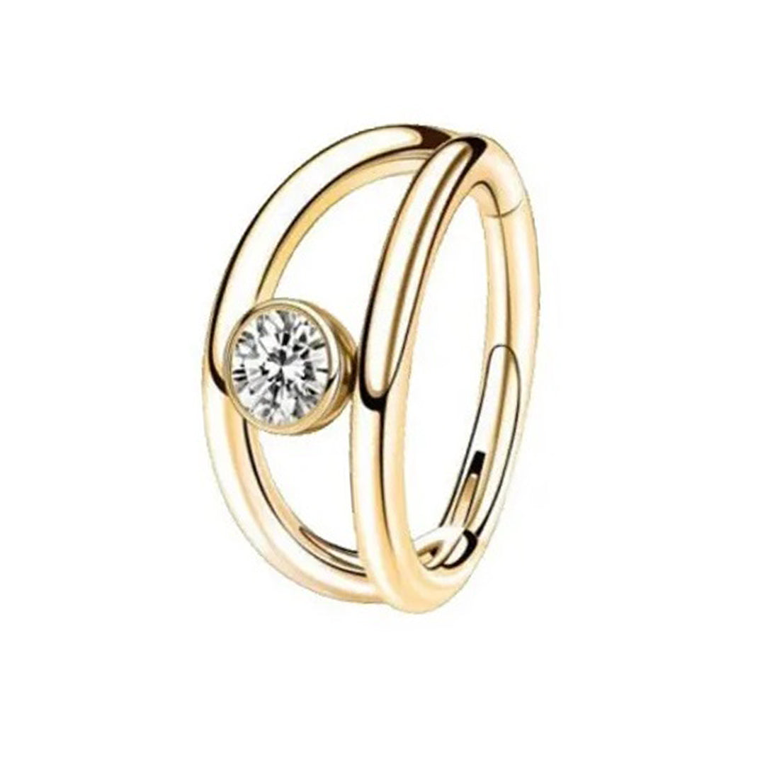 Gold 8mm Double Hoop Helix Piercing