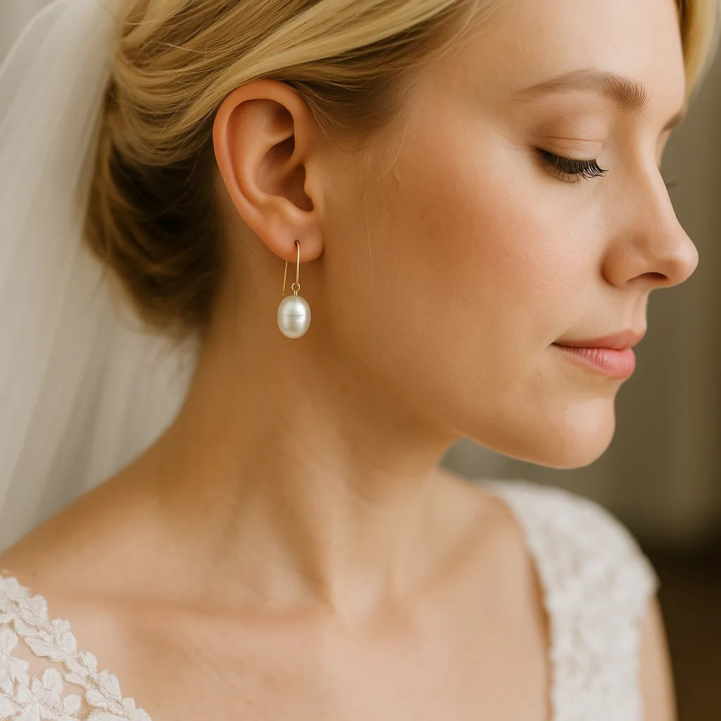 Clara Lux Gold Filled Hook Large Pearl Earrings