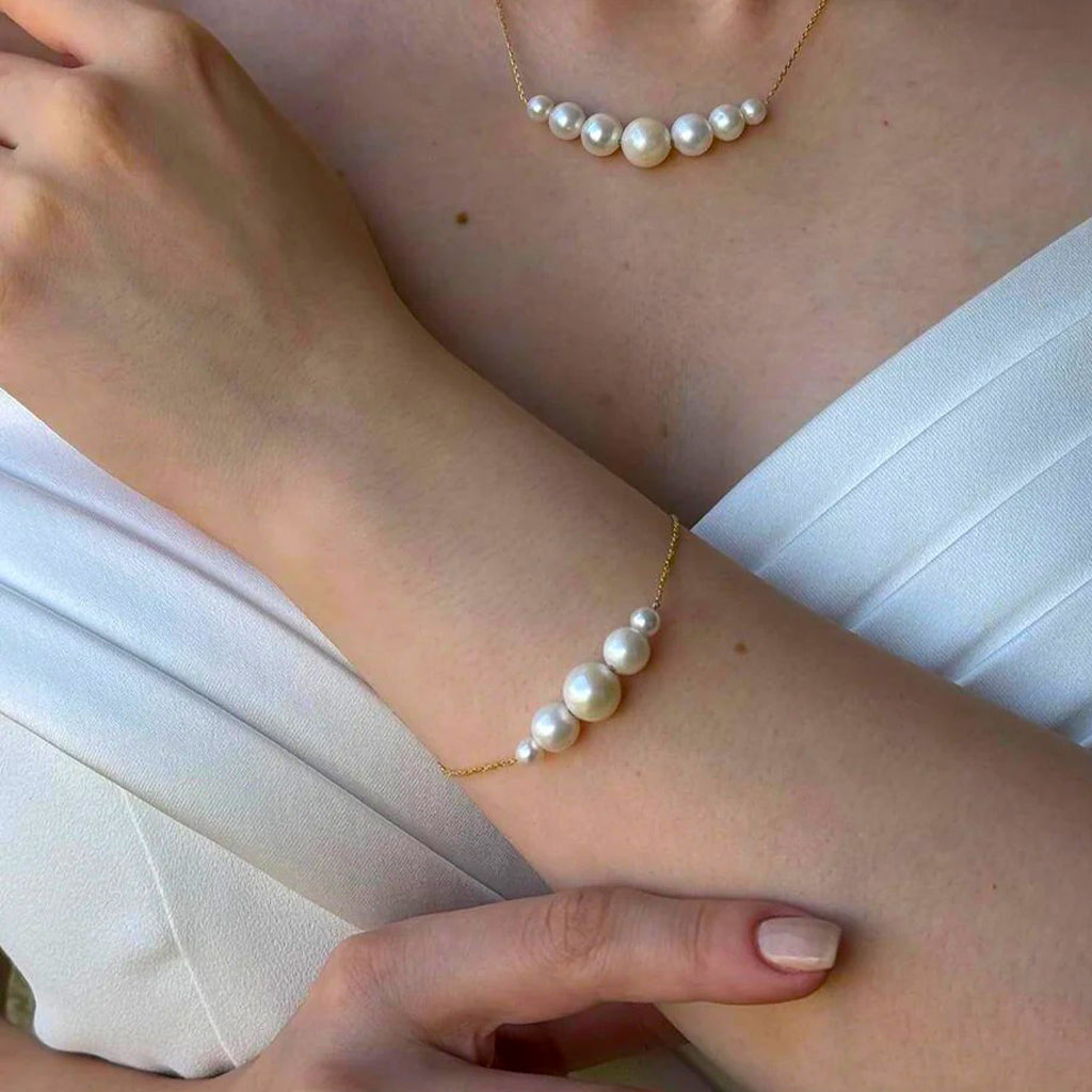 Layered White Baroque Pearl Bracelet