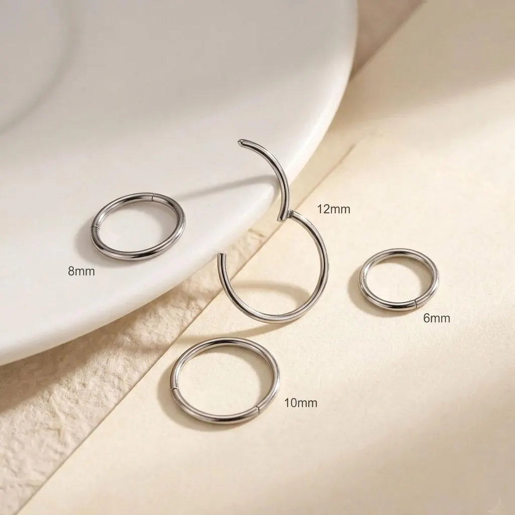 Plain Clicker Rook Piercing and Hoop