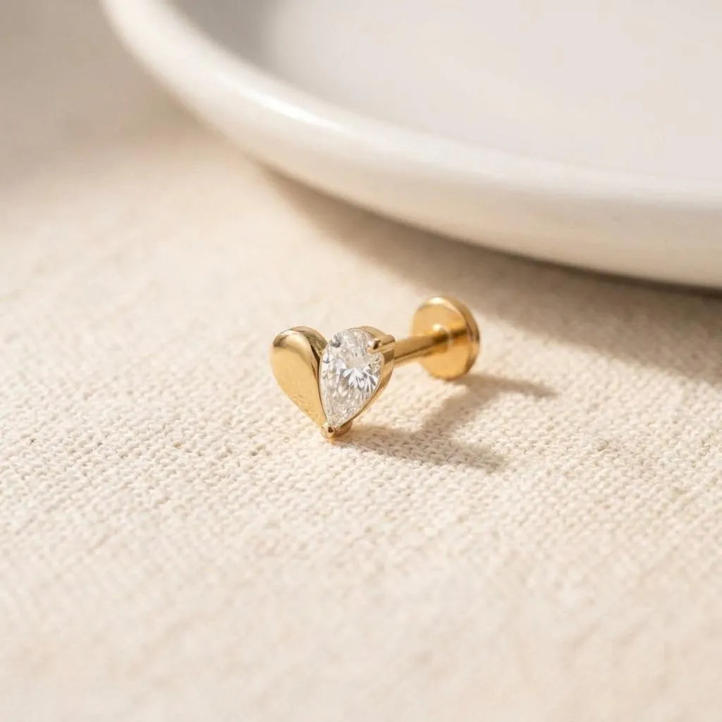 Titanium Heart Shape Piercing Set – 3-Piece Curated Ear Stack