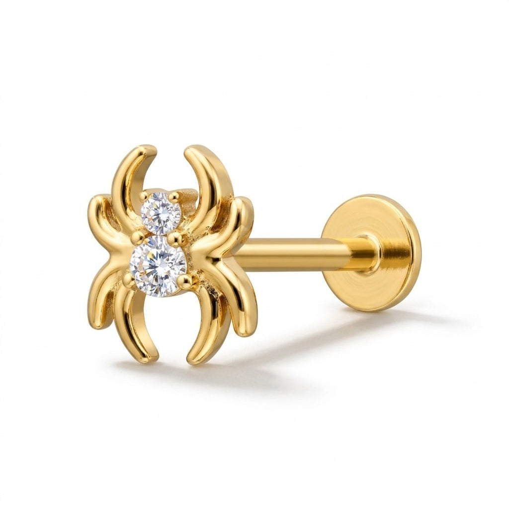 Titanium Spider CZ Tragus Piercing | Cartilage Piercing