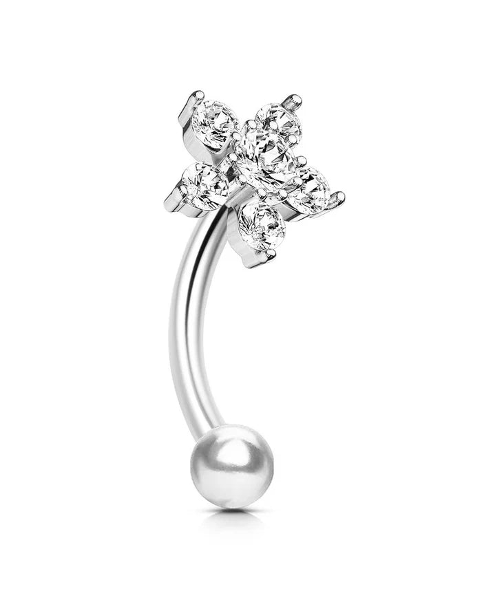 Flower Clicker Rook Piercing and Hoop