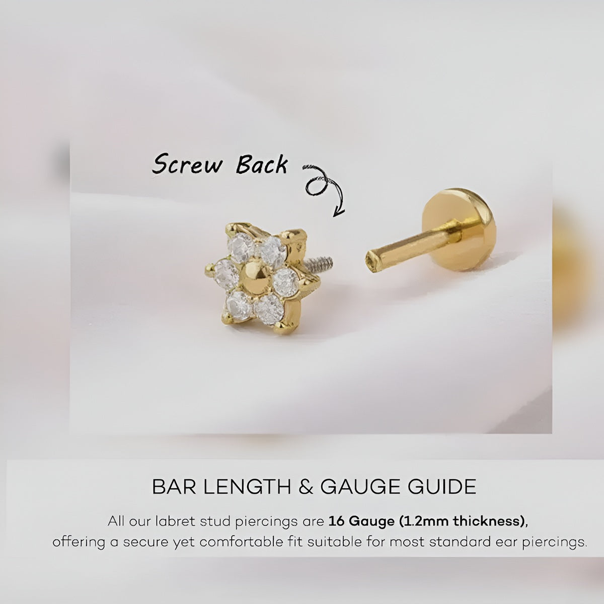 Titanium Four Marquise Flat Back Stud | Cartilage Piercing