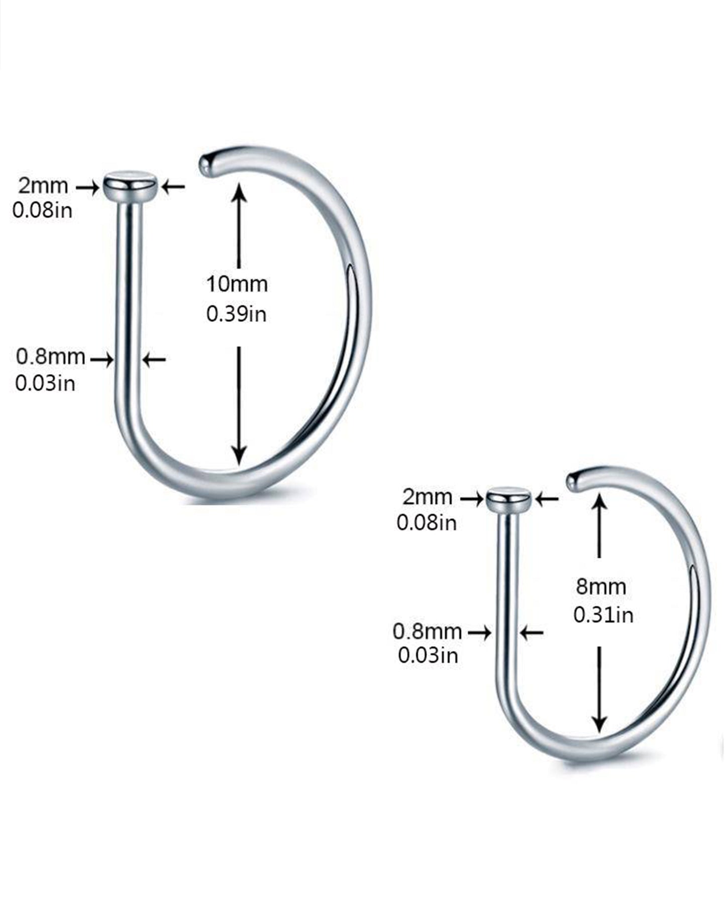 Clicker Nose Ring Hoops