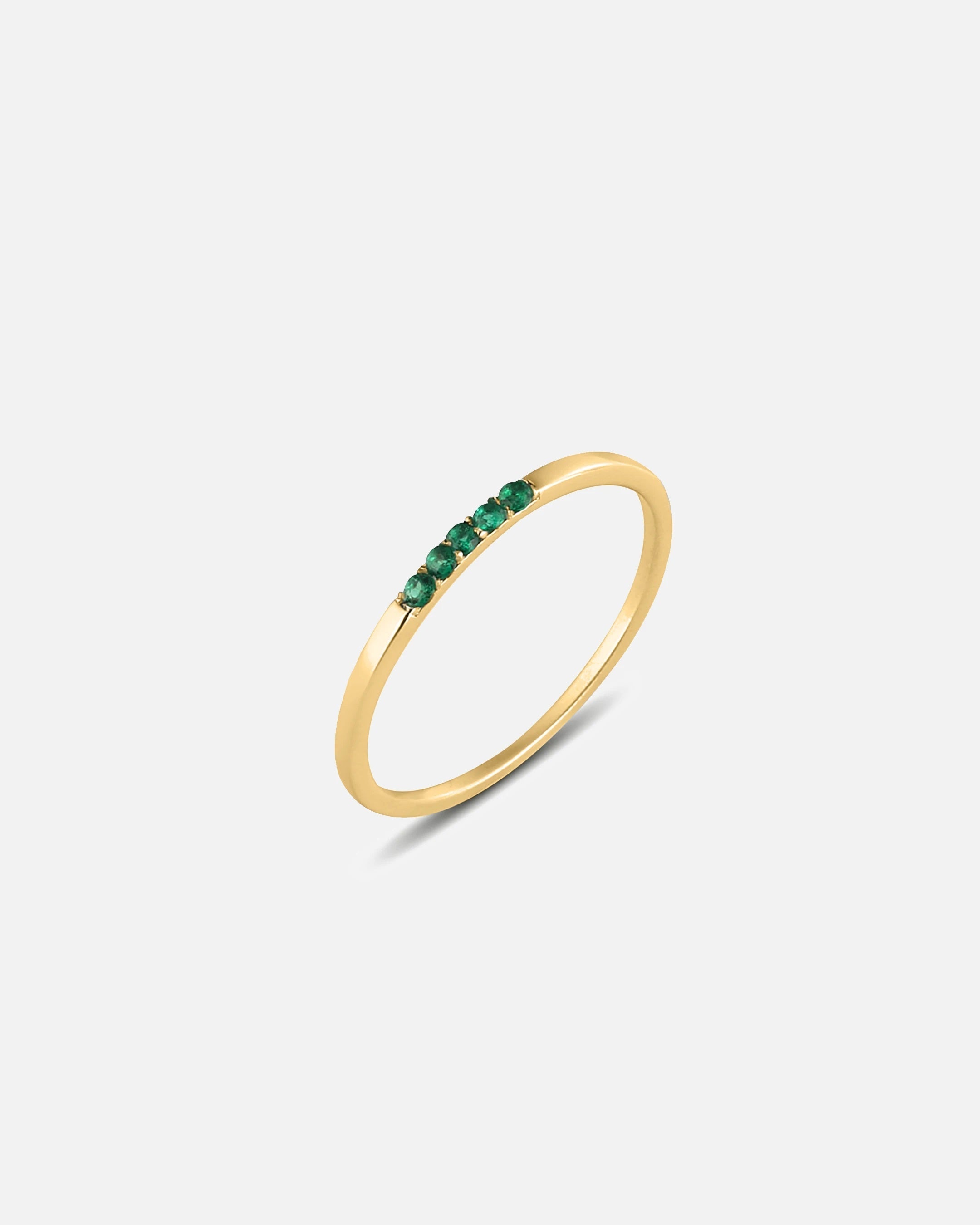 Silver Ring with Small Stone Emerald Ring Gold Filled