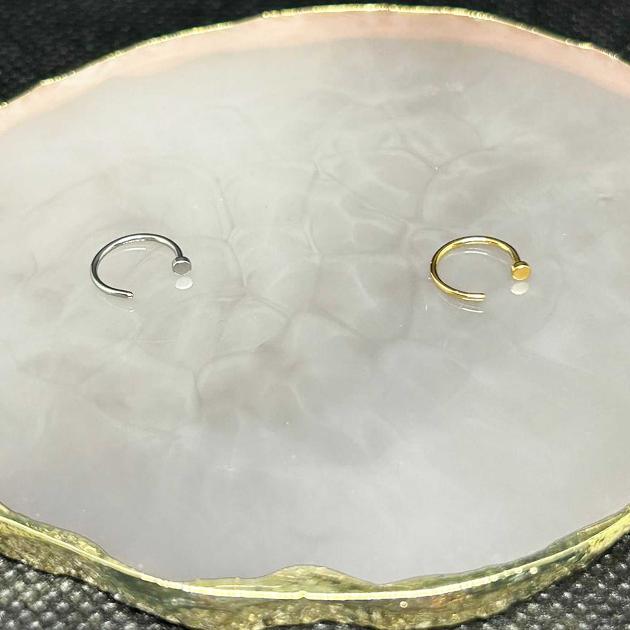 C Shape Nose Ring Hoops Ears and Nose Piercing Silver