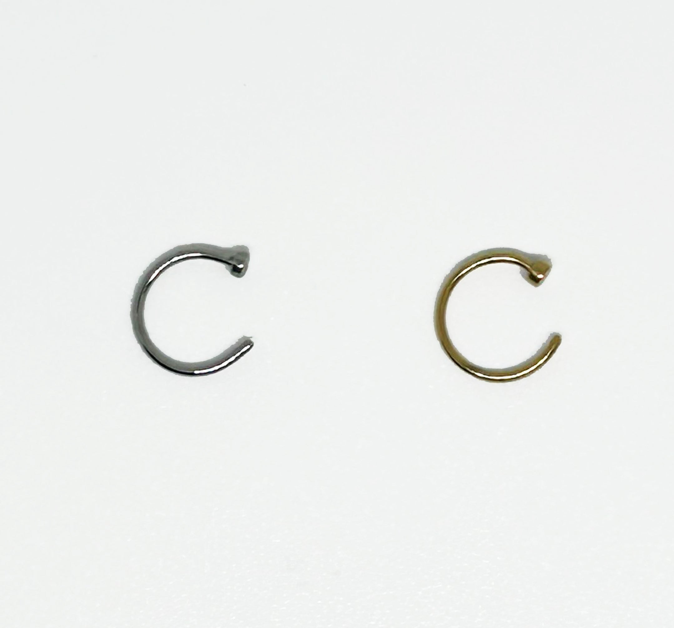 C Shape Nose Ring Hoops Ears and Nose Piercing Silver