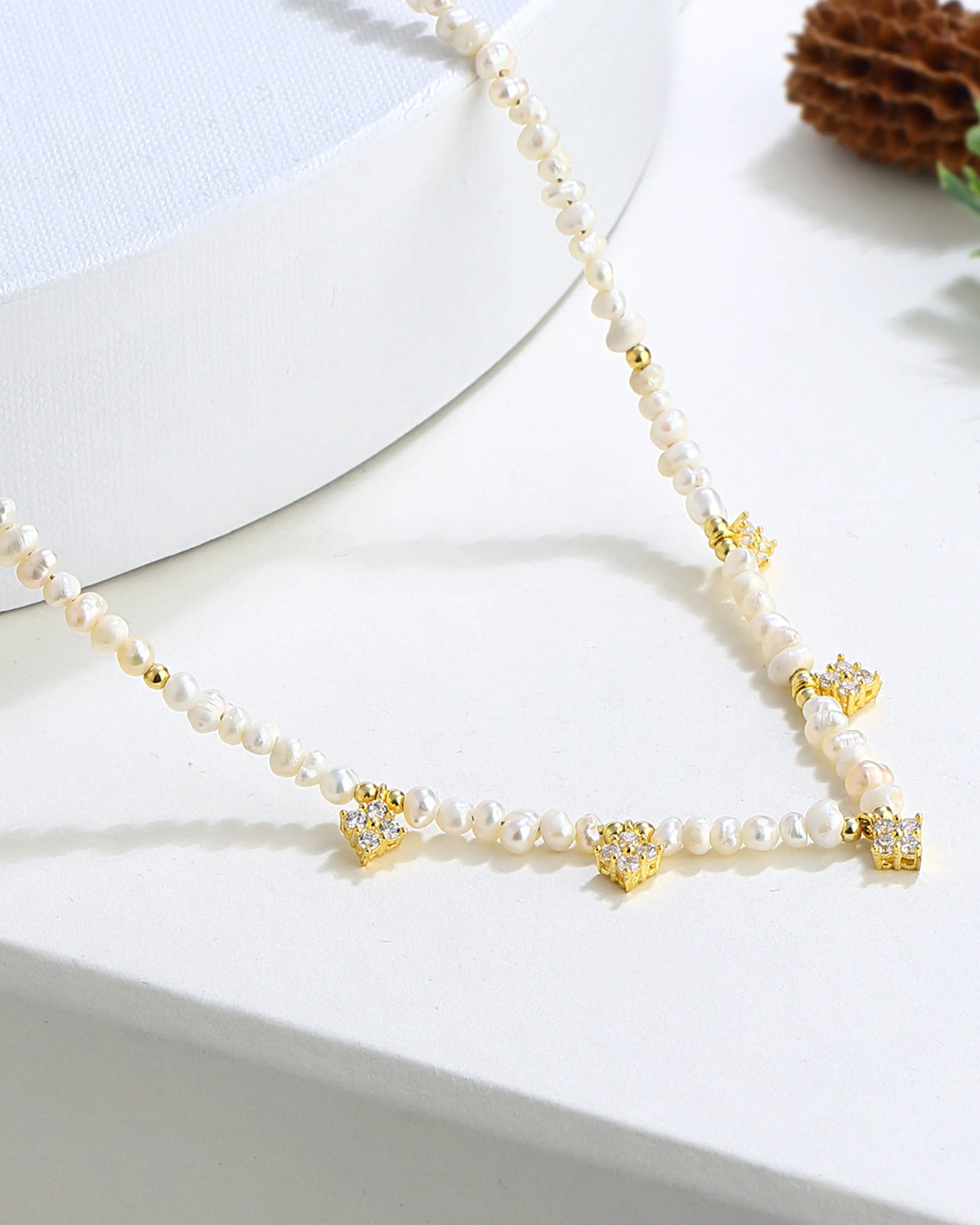 Silver Baroque Choker Pearl Necklace