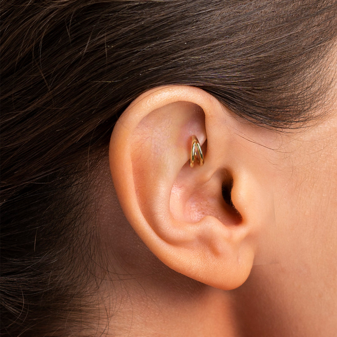 Classic Clicker Double Rook Piercing