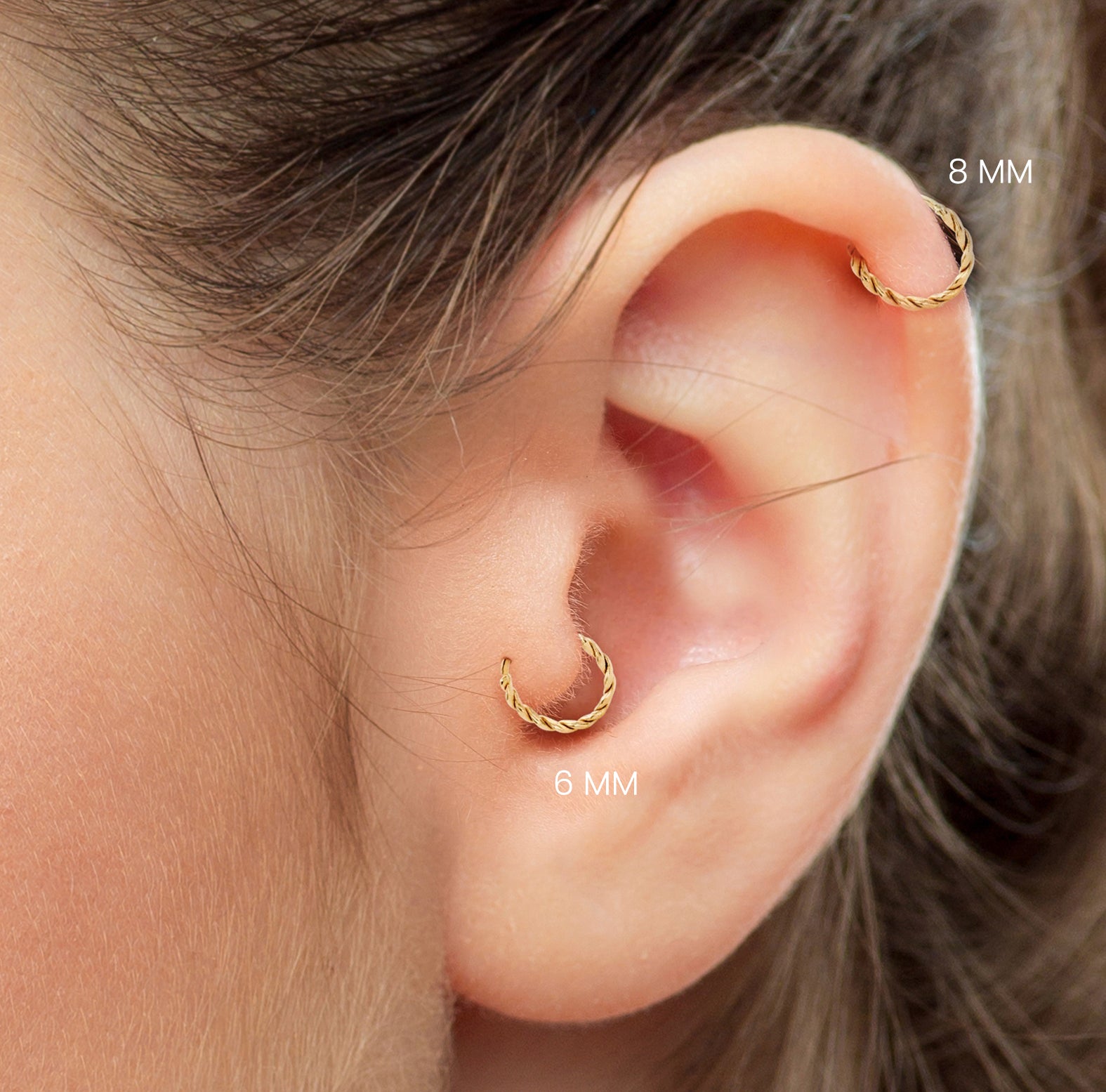 Twisted Clicker Tragus Piercing Hoop Earring