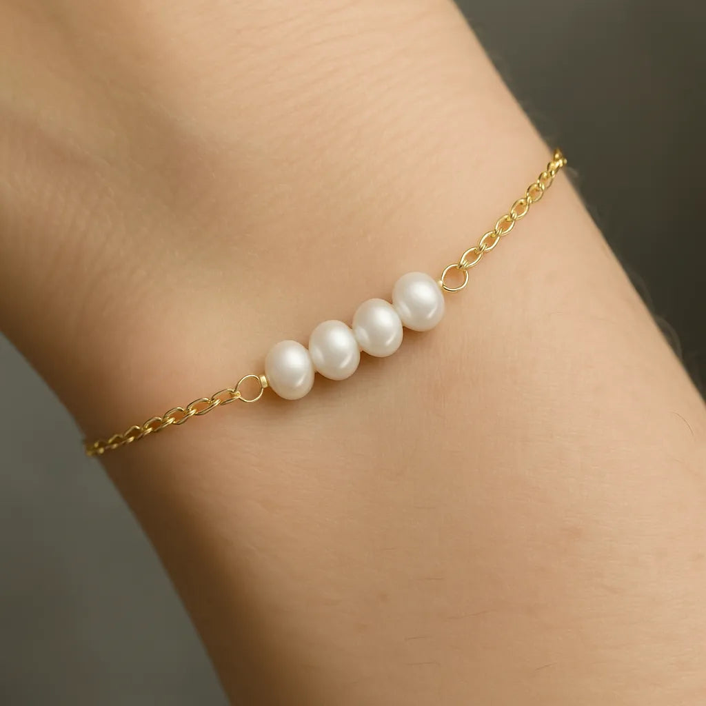 Pearl Bracelet on Gold Filled Chain