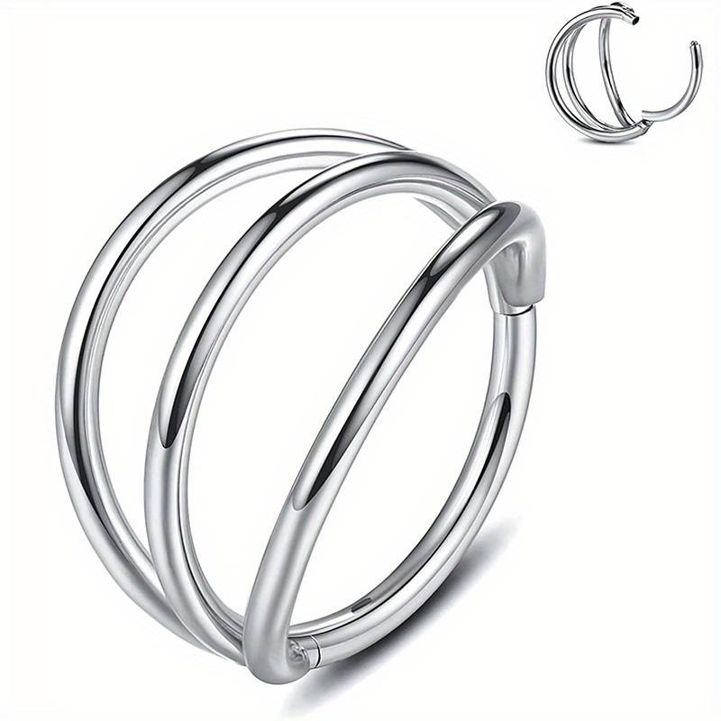 Classic Triple Hinged Nose Piercing and Clicker Triple Nose Ring