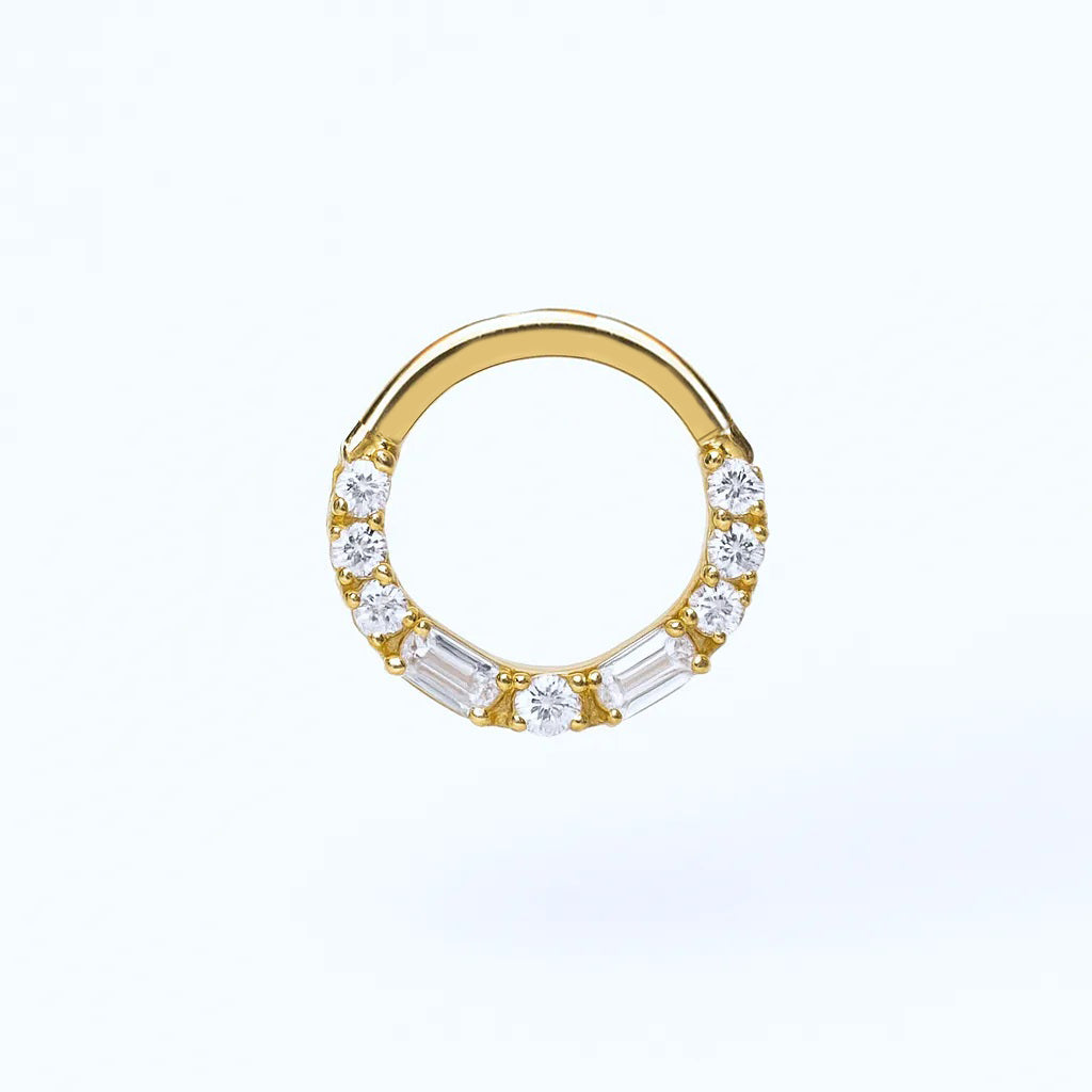 Gold Crystal Helix Piercing and Clicker