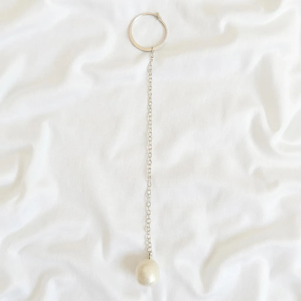 Silva Opale Silver Long Pearl Drop Earrings