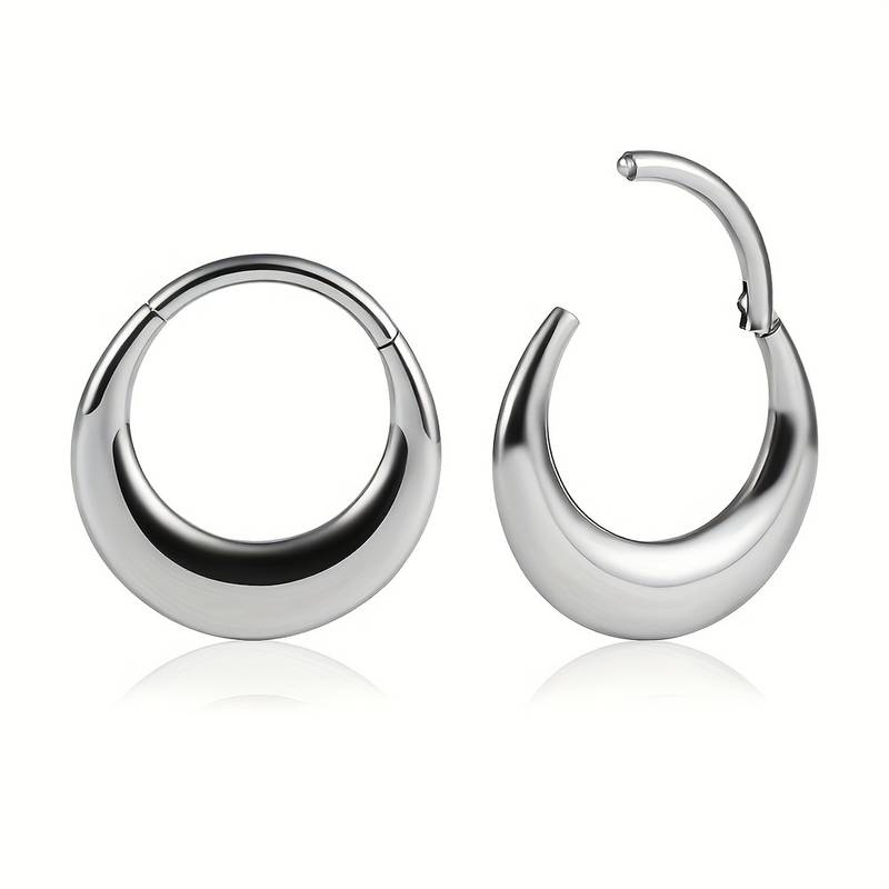 Silver Clicker Bold Nose Ring Hoops Ears and Nose Piercing