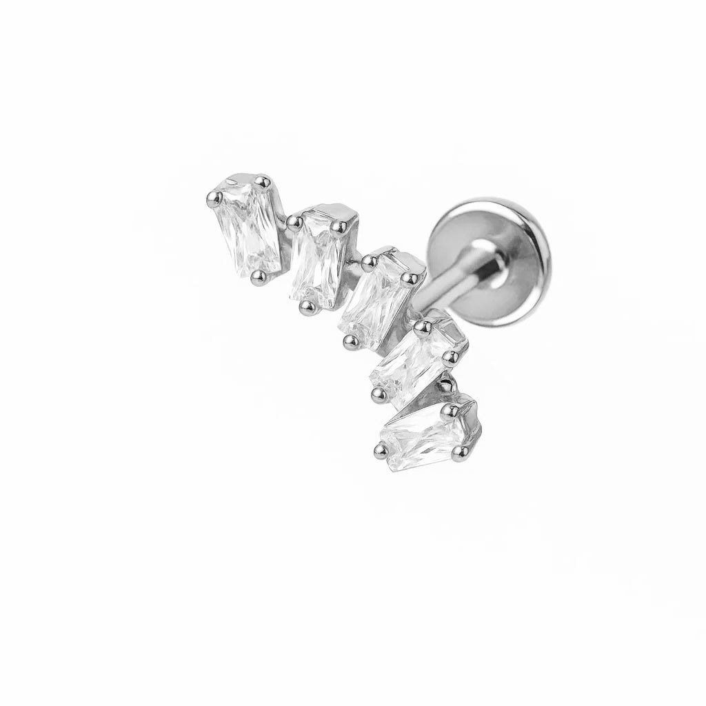 Crystal Stacked Titanium Piercing