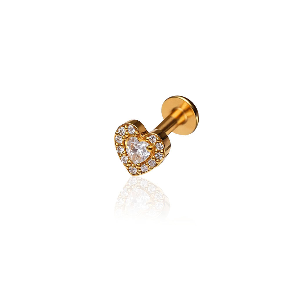 Mini Heart Crystal Titanium Helix Piercing