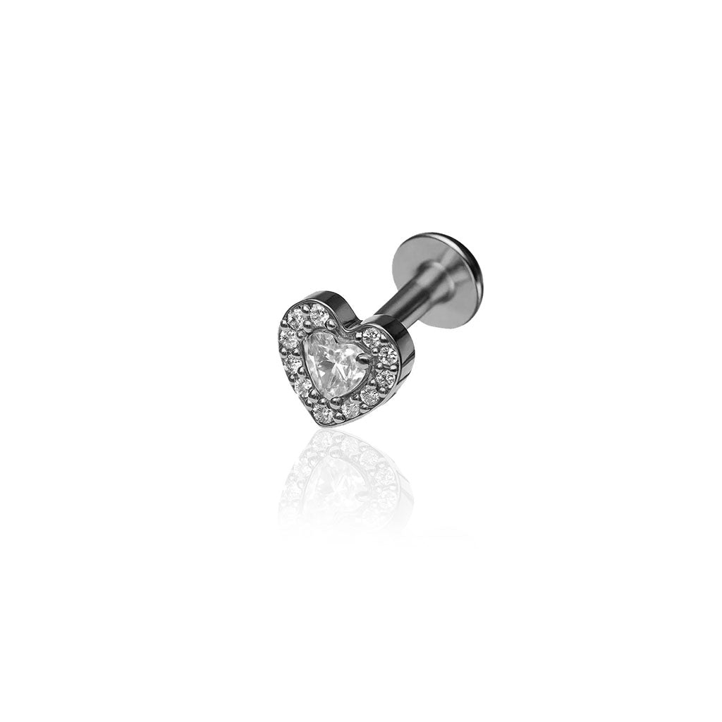 Mini Heart Crystal Titanium Helix Piercing