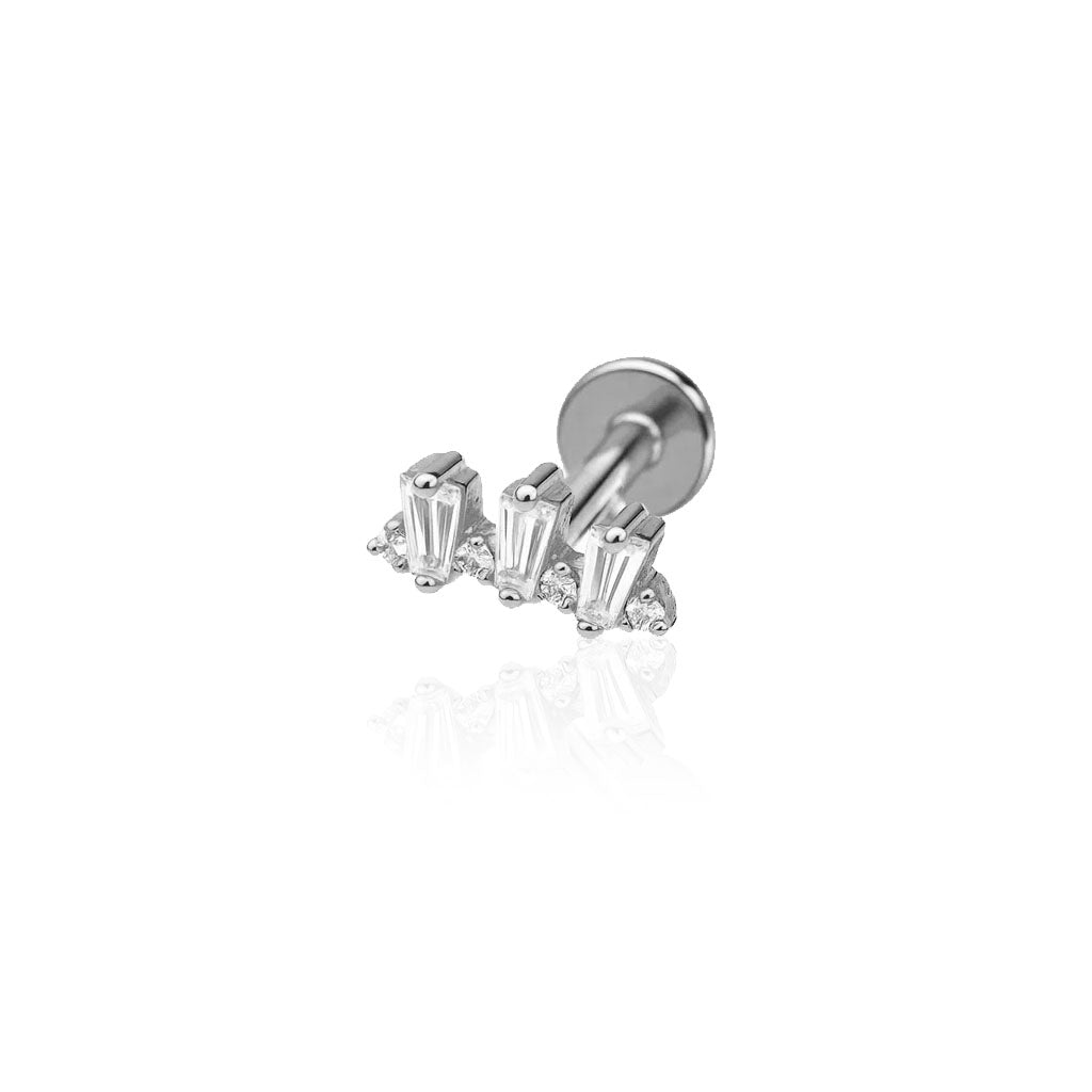 Mini Triple Crystal Titanium Helix Piercing