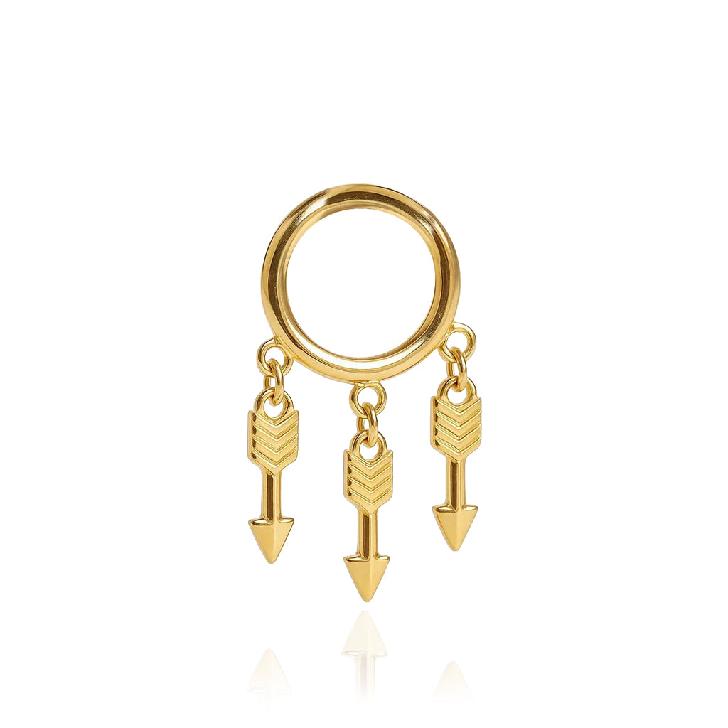 Cubic Zirconia Dangle Arrows Titanium Piercing
