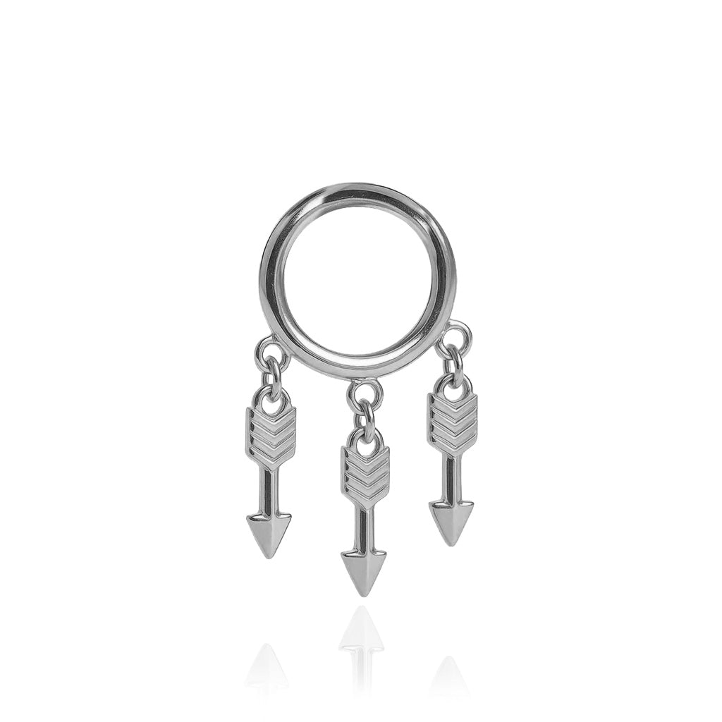 Cubic Zirconia Dangle Arrows Titanium Piercing