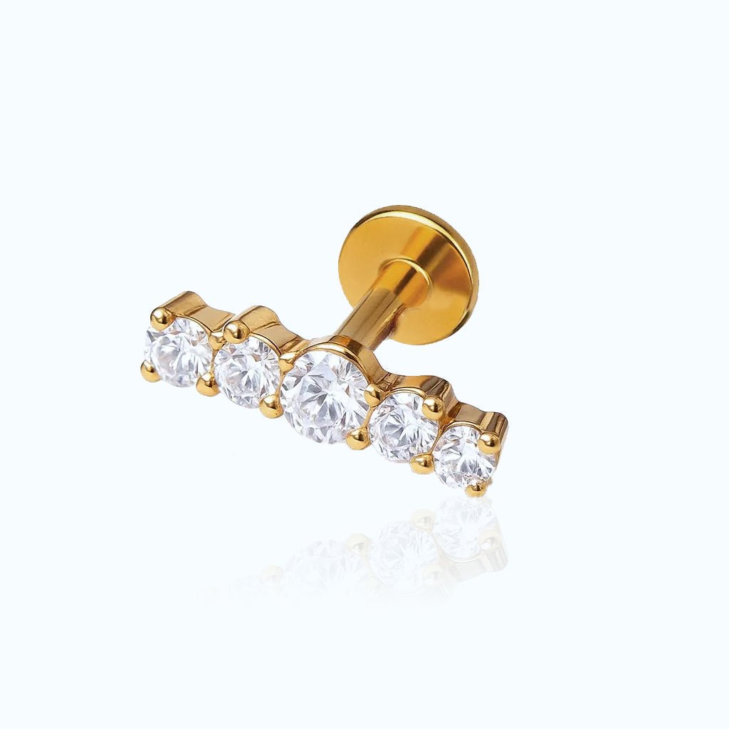 Mini Climber Crystal Titanium Helix Piercing