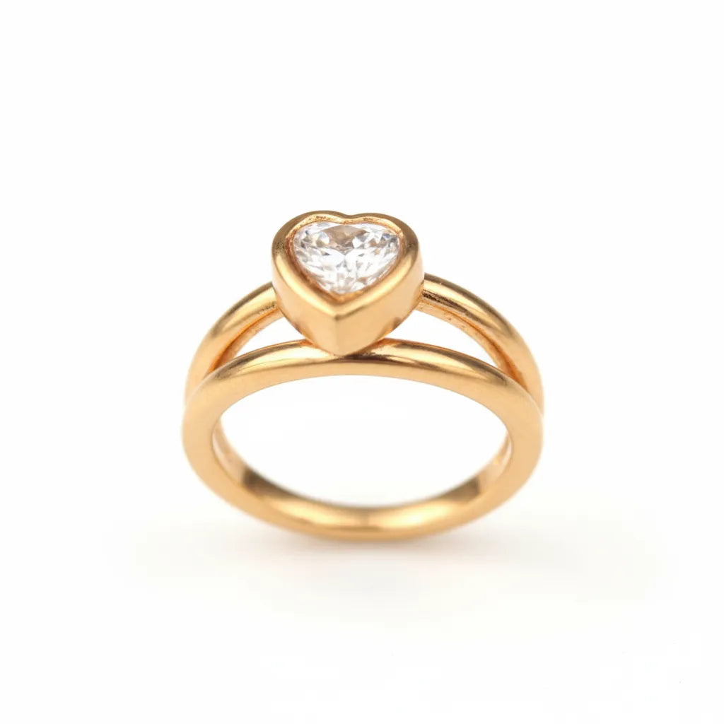 Crystal Heart Clicker Double Rook Piercing