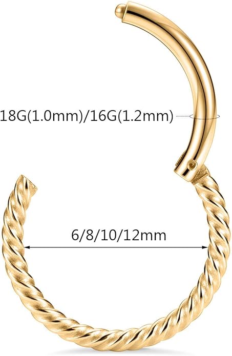 Twisted Clicker Helix Piercing Hoop Earring