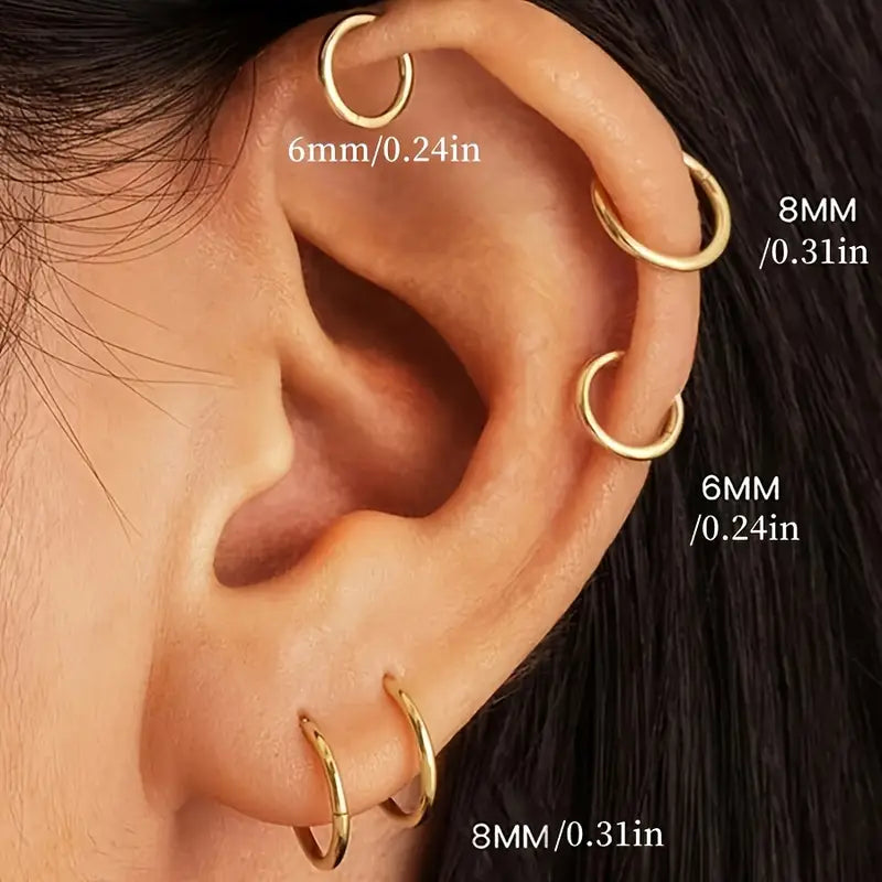 Plain Clicker Rook Piercing and Hoop